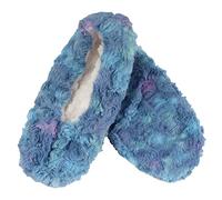 BambooMN Adult Super Soft Warm Cozy Fuzzy Soft Touch Slippers Non-Slip Lined Socks, 1 Pair, 06 Berry Blend, Large (UK Size 6-7)