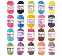 BambooMN Amigurumi Select 100% Acrylic Craft Yarn Bonbons - Crochet and Knitting Projects - Dark Colours - 20 x 10g Bonbons 500 yds Total