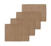 BambooMN Bamboo Placemat/Sushi Rolling Mat - 18.5" x 13" - Brown with String, 4 pcs