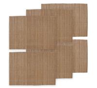BambooMN Bamboo Placemat/Sushi Rolling Mat - 18.5" x 13" - Brown with String, 6 pcs