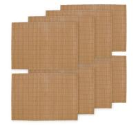 BambooMN Bamboo Placemat/Sushi Rolling Mat - 18" x 13" - Brown, 8 pcs