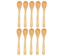 BambooMN Bamboo Spoons, Mini Salt Spoon/Tiny Wooden Spoons for Spices, 30pcs Carbonized Brown Oval 3.5"
