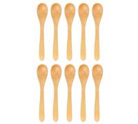 BambooMN Bamboo Spoons, Mini Salt Spoon/Tiny Wooden Spoons for Spices, Carbonized Brown Oval 4.3" - 30pcs