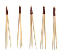 BambooMN - Bamboo Trident Picks - Brown Wire - for CateBrown Events, Holiday's, Restaurants or Party Supplies - 3.5" - 100 Pieces