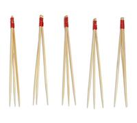 BambooMN - Bamboo Trident Picks - Red Wire - for Catered Events, Holidays, Restaurants or Party Supplies - 3.5" - 100 Pieces