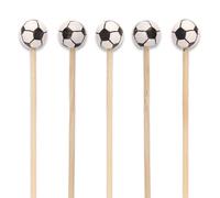 BambooMN Brand - Sports Ball End Bamboo Picks - 4.7" (12cm) - Soccer, 300 pcs