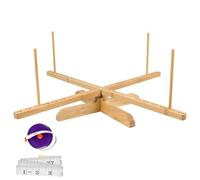 BambooMN Brand Tabletop Amish Style Wooden Yarn Swift Winder for Skeins 24 to 60 (2-5 Feet), 1 Set