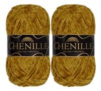 BambooMN Chenille Yarn - Worsted Weight - 100g/skein (2 Skeins, 126 Tiramisu)