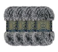 BambooMN Chunky Fluffy Faux Fur Eyelash Yarn - 100% Polyester - 100g/Skein - 4 Skeins - Black and White