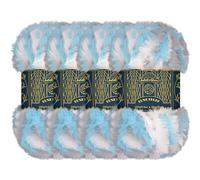 BambooMN Chunky Fluffy Faux Fur Eyelash Yarn - 100% Polyester - 100g/Skein - 4 Skeins - Heron