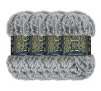 BambooMN Chunky Fluffy Faux Fur Eyelash Yarn - 100% Polyester - 100g/Skein - 4 Skeins - Strix