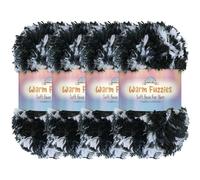 BambooMN Chunky Fluffy Soft Fur Variegated Eyelash Yarn - 100% Polyester - Starry Night - 4 Skeins
