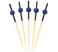 BambooMN Decorative Ball End Cocktail Fruit Sandwich Picks Skewers for Catered Events, Holiday's, Restaurants or Buffets Party Supplies - 2.75" (7cm) Light Blue, 300 Pieces