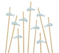BambooMN Decorative Fish Dolphin Cocktail Fruit Sandwich Bamboo Picks Skewers for Catered Events, Holiday's, Restaurants or Buffets Party Supplies - 3.5" (8.9cm) - 100 Pieces