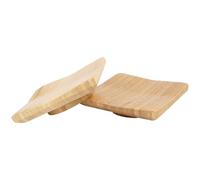 BambooMN Dual Use Bamboo Coasters/Glass Topper, 4"x4" - Square - 4 Piece Set