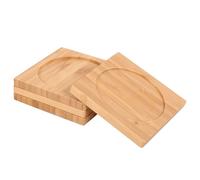 BambooMN Heavy Duty 100% Eco-Friendly Natural Bamboo Coasters - 3.75" x 3.75" - Square - 4 Piece Coaster Set