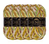 BambooMN JubileeYarn Chenille Yarn - Worsted Polyester - 100g/Skein - Summerland - 4 Skeins