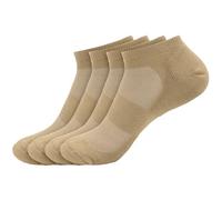 BambooMN Men and Women's Rayon from Bamboo Low Cut Ankle Socks for Sports, Work and Everyday Wear - 4 Pairs - Unisex Sizing, 22 Light Taupe, Large