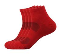 BambooMN Men's Bamboo Athletic Quarter Crew Sock for Home Travel Work and Sport - Large/Extra Large - Cherry Red - 4 Pairs