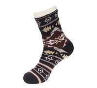 BambooMN Men's Cabin Double Layer Thick Soft Warm Fuzzy Comfy Home Socks, 1 Pair, Style 05, X-Large
