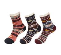 BambooMN Men's Cabin Double Layer Thick Soft Warm Fuzzy Comfy Home Socks, 3 Pairs - Assortment B - X-Large