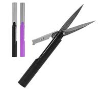 BambooMN Penblade Portable Pen-Style Pocket Seam Ripper Travel Scissors - Purple & Charcoal - 1 Pair Each