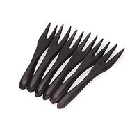BambooMN Reusable Bamboo Appetizer Forks Picks 3.5" Black, 10 Pcs
