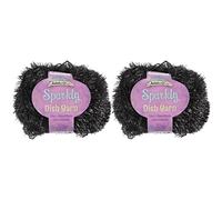 BambooMN Worsted Weight Yarn - 2 Skeins, 50g Each, 98 Yards, Black, 100% Polyester