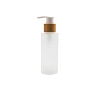 Bamboopack 100ml/3.4oz Frosted Glass Lotion Pump Bottle with Bamboo Screw