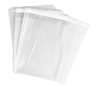 Bamboopack 100Pcs 9 x 12 Clear Clear Flat Cello Cellophane Treat Bags with Adhesive Closure Automatic Sealing Packaging Bags for Gift Wrapping Snacks Dessert
