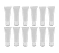 Bamboopack 12PCS 100ml/13.5oz Empty Refillable Clear Plastic Squeeze Soft Tubes Cosmetic Sample Bottles with Flip Cover Travel Makeup Sample Container Storage