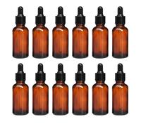 Bamboopack 12Pcs 20ml Amber Glass Bottles with Black Caps and Eye Droppers Refillable Essential Oil Containers for DIY Skincare Aromatherapy Liquid Storage