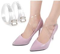 Bamboopack 2 Pairs Clear Invisible Detachable Shoe Straps Anti-Slip Attachable Ankle Straps Shoe Belt Bands for Holding High Heels Shoes Pumps,Transparent,23.4 inch