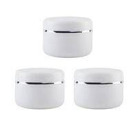 Bamboopack 250ML White Plastic Cosmetic Jars Slime Jars Storage Containers Pots with Screw on Lids and White Liners for Creams Lotions and Body Scrub- 3 Pack