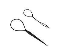 Bamboopack 2PCS(Large+Small) Topsy Tail Hair Tool Fast Hair Styling Accessories Plastic Magic Pull Hair Pin Clip for Ponytail Loop Bun Maker, Black