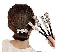 Bamboopack 4 PCS Pearl Flower Hair Bun Maker Donut Buns Shaper Holder DIY Hairstyle Tool Headband Hair Styling Accessories for Women Girls Ladies
