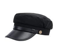 Bamboopack Black Chauffeur Hat Vintage Newsboy Cap Retro Driver Costume Peaked Beret Hat for Men Women 56-58cm