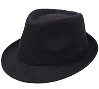 Bamboopack Unisex Adult Classic Manhattan Trilby Fedora Hat (Black, Large)