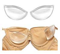Bamboopack Women Soft Silicone Bra Pads Inserts Breast Enhancers Push Up Bra Pads to Enhance Cleavage/Add 1-2 Cups Suitable for Bras/Swimsuits/Suspenders/Dresses(Transparent)