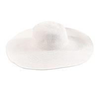 Bamboopack Women Summer Straw Sun Hat Foldable Wide Brim Sun Protection Sun Hat Sun Beach Hat Cap UPF 50+(White)