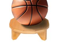 Bamboos Basketball Holder, Wooden Ball Rack, Decorative Ball Holder, Strong Wooden Base, Decorative And Functional, 15x15x6cm, For Bookshelf, Room Or Garage