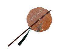 Bamboos Fan Chinese Foldable Hand Round Folding Fans Ancient Styles Waist Fans With Long Handle Home Decorations Handheld Foldable Compact Cooling