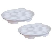 Bamboo's Grocery LoKii 12 Holes 2 Pack Ceramic Escargot Dish, Ceramic Snail Dish with Handles, Escargot Dish Diet Plates, White, 9.25 Inches, Medium
