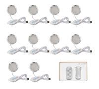 BambooSegD 10PCS LED Lamp Kit 001 Three Colors for Bambu Lab H2D/X1/P1P/A1 mini Makerworld for anycubic Makeronline 3D Printer Light DIY Hardware Model Spare Parts 5V USB Powered, 3000K Warm Light