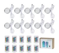 BambooSegD 10PCS Remote Control RGB LED Lamp Kit 001 for Bambu Lab H2D/X1/P1P/A1 Multicolor Includes Button Battery Makerworld for Anycubic Makeronline 3D Printer Light DIY Hardware Model Parts USB