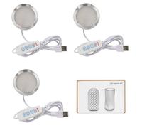 BambooSegD 3PCS LED Lamp Kit 001 Three Colors for Bambu Lab H2D/X1/P1P/A1 mini Makerworld for anycubic Makeronline 3D Printer Light DIY Hardware Model Spare Parts 5V USB Powered, 3000K Warm Light