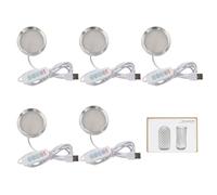 BambooSegD 5PCS LED Lamp Kit 001 Three Colors for Bambu Lab H2D/X1/P1P/A1 mini Makerworld for anycubic Makeronline 3D Printer Light DIY Hardware Model Spare Parts 5V USB Powered, 3000K Warm Light