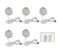 BambooSegD 5PCS LED Lamp Kit 001 Three Colors for Bambu Lab H2S/P2S/P1P/A1 Makerworld for anycubic Makeronline 3D Printer Light DIY Hardware Model Spare Parts 5V USB Powered, 3000K Warm Light