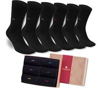 BAMBOOVEN Men’s Dress and Trouser Socks - Premium Bamboo, Odor Free and Breathable, Crew Socks - 6 pair Gift box