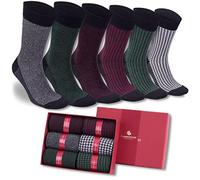 BAMBOOVEN Men's 6 Pairs Premium Bamboo Ultra Soft Dress and Trouser Socks, Mixedbox-625
